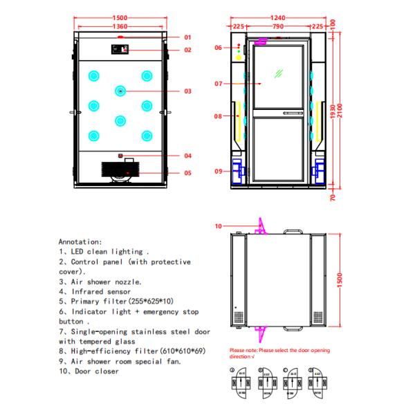 Dual-Person Air Shower with Double Airflow – 201 Stainless Steel for Pharma Labs