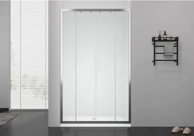 Clear Rails Sliding Glass Shower Enclosure Roller / Screen Printing 8MM