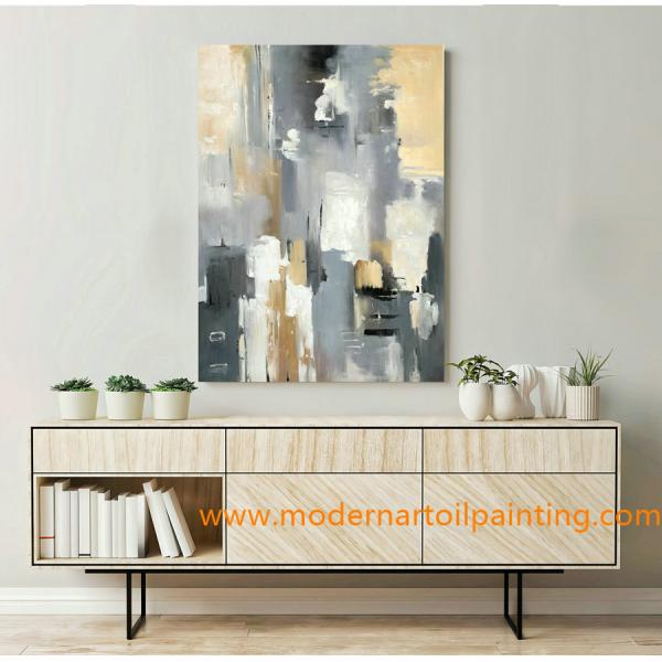 Handmade Abstract Gold Foil Oil Painting on Canvas Luxurious Thick Texture Wall Art for Living Room Decoration