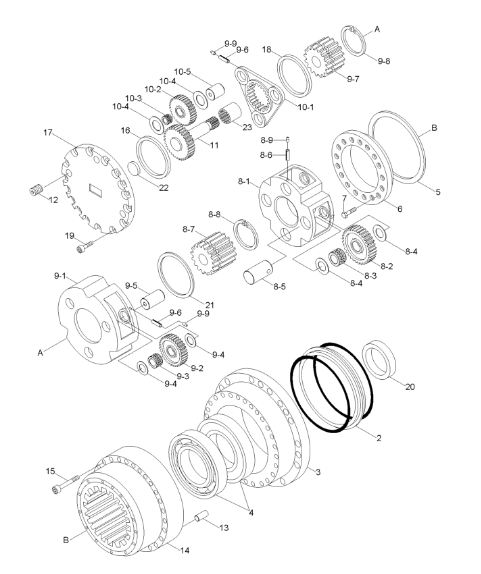 XKAQ-00402 Excavator Replacement Parts Drive Sun Gear For R210LC-9 R220LC-9S