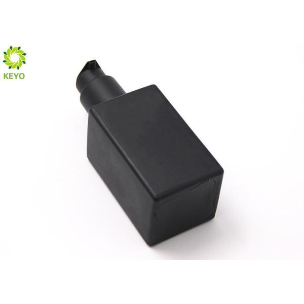 Matte Black Flat Shoulder Glass Pump Bottles 4 OZ For Foundation / Lotion