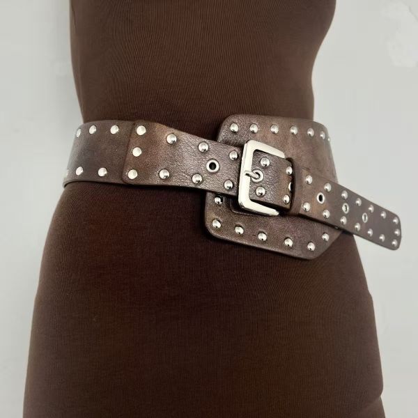 2026 new rivet wide waist belt, Y2K baddie women's belt, retro belt accessory, wide and narrow belts