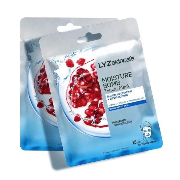 Lyz Cuetom Custom Logo Organic Pomegranate Face Pure Natural Anti-Aging Anti-Oxidation Whitening Moisturizing Free Home Sheet
