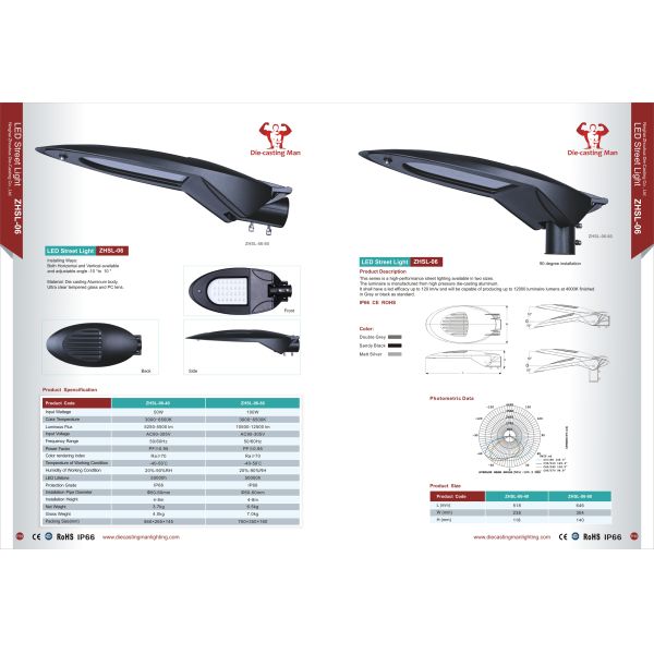 Road / Industrial Area LED Street Light Housing 100w Wattage Die Casting Aluminum Body