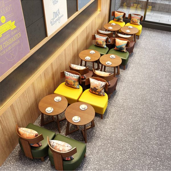 Cheap Commercial Used Sofa Furniture Manufacturer Restaurant Coffee Booth Sofa Table and Chairs Stool for Sale