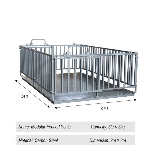 Livestock scale with fence