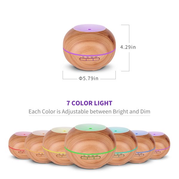 Factory Provide 200ml Wood Grain Essential Oil Scent Fragrance Aroma Diffusers for Home Large Room With Night Light