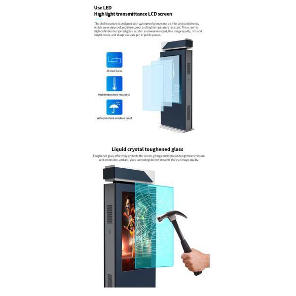 Signage 55 цифров двойного экрана дюйма 4K на открытом воздухе с камерой