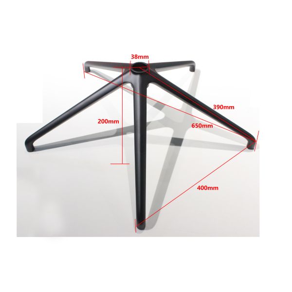 High-quality aluminum alloy office chair base, black 650mm diameter leisure chair 5-star legs