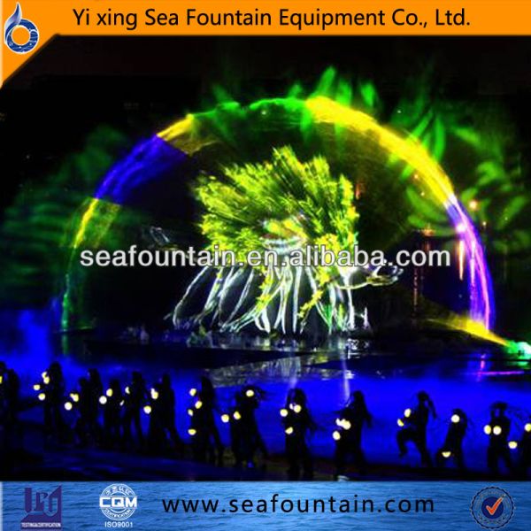Large project water music dancing aerated floating water fountain with computer programmer