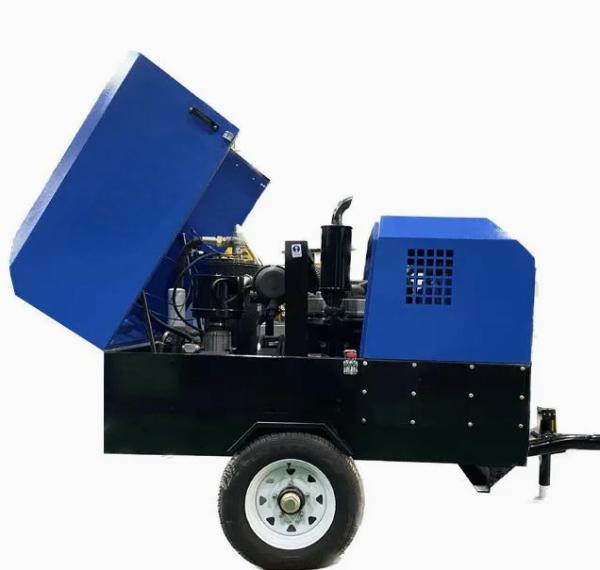 Portable High Power 59KW Diesel Mobile Air Compressor for High Altitude & Low Temperature Oil Lubrication Used 10bar Pressure