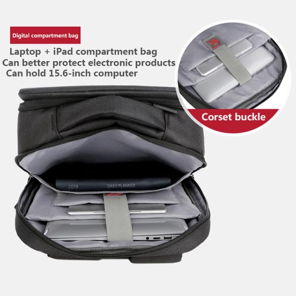 BSCI Travel Business Laptop Backpack With USB Charger Port Waterproof 0.6kg