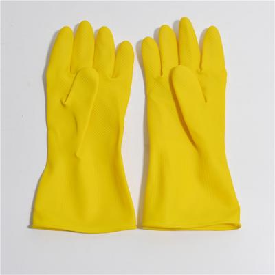 Luvas de borracha da borracha do agregado familiar dos anti-produtos químicos das luvas da cozinha reusável de Flocklined