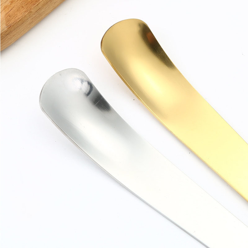 Customized Metal 304 Stainless Steel Ice Cream Scoop Slender Spoon for Dessert Square