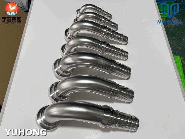 Stainless Steel Hose Fitting 90° SAE Flange SS316L For Hose Tube Connection Application