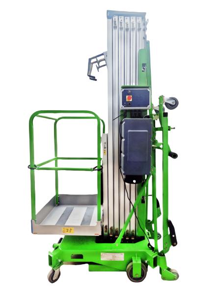 Plataforma de trabalho aéreo de mastro único Manual de elevação vertical com função de inclinação