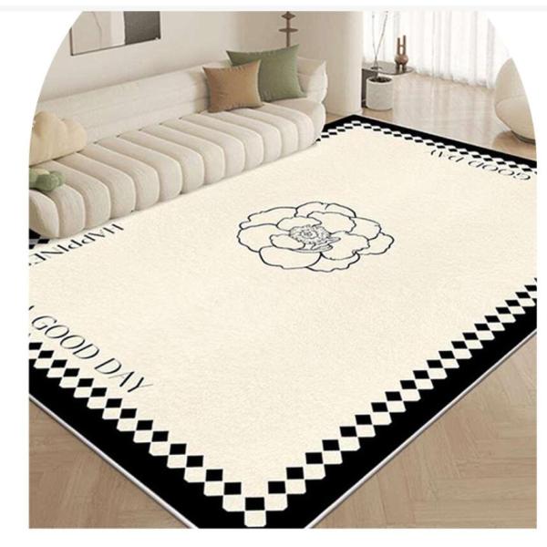 Fragrance Rectangle Living Room Floor Rugs Cashmere-Like Acrylic Yarns With Special Style