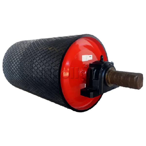 Customizable strength steel conveyor head pulley delivers superior wear resistance and durability for heavy-duty material handling.