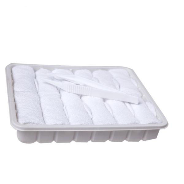 Disposable Hot cold airline cotton towel in tray