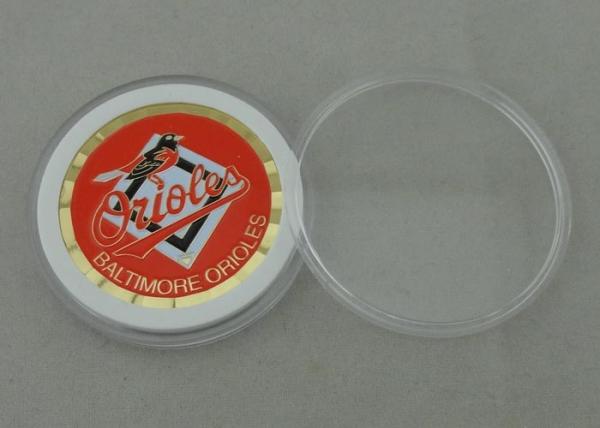 Gold Plating 2.0 Inch Baltimore Orioles Metal Coin by Brass stamped