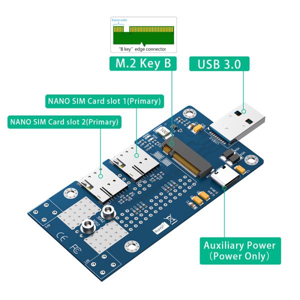 NGFF(M.2) на USB 3.0 адаптер с двойной NANO SIM-картой слот для модуля 3G4G5G