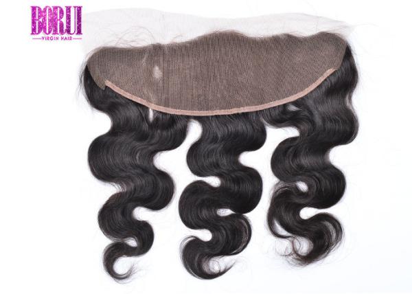 Onda frontal do corpo do laço preto natural brasileiro do original HD do cabelo 13*4 humano