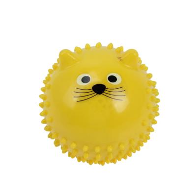 Factory directly sale cute cat pattern pvc Inflatable spiky  hand massage ball