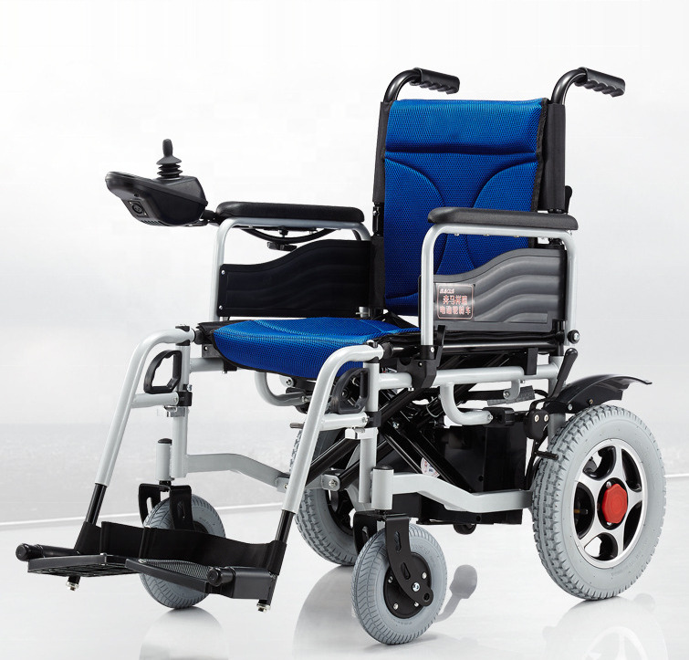 Cheapest Lightweight Disabled Electric Wheelchair Folding Motorized Automatic Power Electric Wheelchair For 140kg Disabled