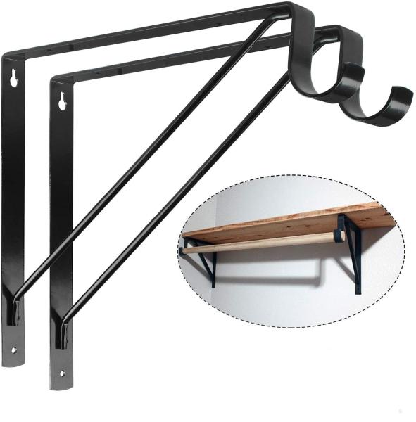Suporte de suportes para cortinas de guarda-roupa padrão com suporte de aço metálico pesado