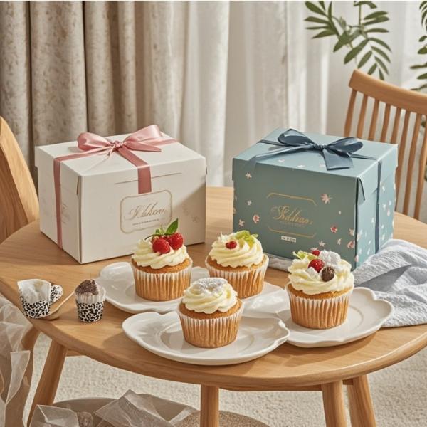 Wholesale Custom logo Baking Kraft Paper Bread Cake Packaging Gift Cake Gift Box with Ribbon