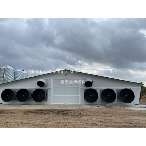 Prefabricated Steel Structure Poultry House with Durable Materials and Easy Assembly for Chicken Farming