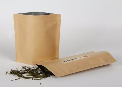 Brown Kraft Coffee Bags With Valve , Food Grade Resealable Aluminum Foil Bags