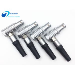 Conector circular FHG 1B 2 do metal de LEMO 3 4 5 6 7 8 10 14 homem do conector do ângulo direito de 16 Pin
