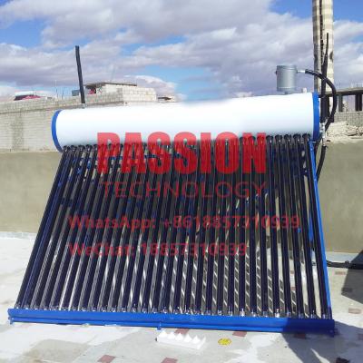 300L Glass Tube Solar Water Heater Low Pressure Solar Thermal Heater 8L Top Tank