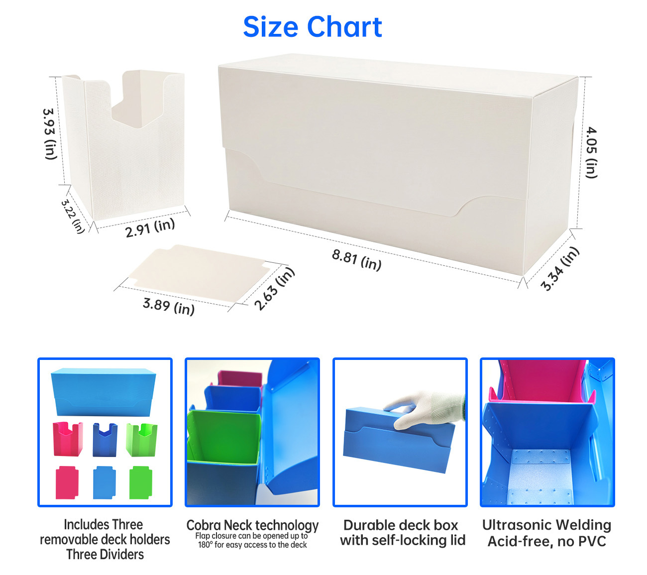 Table Game TCG Deck Box 300+ Durable Waterproof Card Storage Box Case