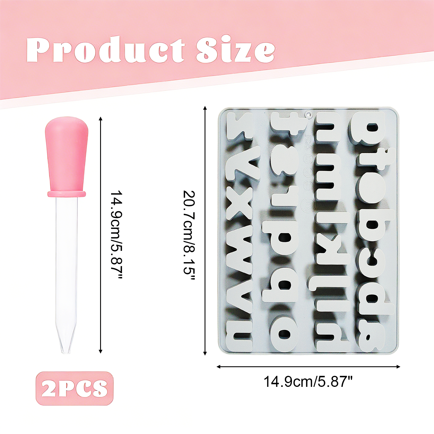 Microwave Safe Letter Silicone Mold Suitable for Cake Decorating Cookie Pressing Candy Casting Epoxy Resin Soap Ice Cube