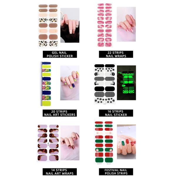 New Arrival Top Quality No Minimum Rainbow Cured Gel Nail Wraps French Manicure Supplier Nail Strips From China