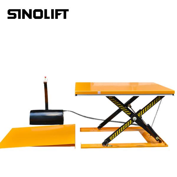 1000kg Low Profile Electric Hydraulic Scissor Lift Table With Aluminum Safety Bar