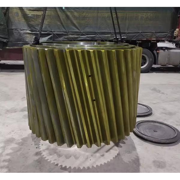 OEM Custom Cement Grinding Helical Teeth Gear Abrasion Resistance