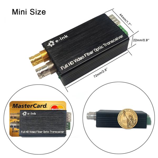 Mini-type HD-SDI to Fiber Converter with Tally & Reverse RS485