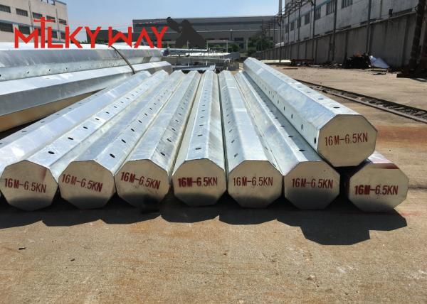 12m Gr65 Octagonal Electrical Steel Utility Poles with Hot Dip Galvanized Coating for Electrical Power Transmission