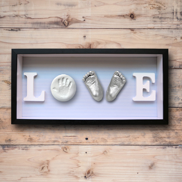 Baby Feet and Hands 3D Baby Casting Kit , Plaster Handprint Footprint Wooden Photo Frame