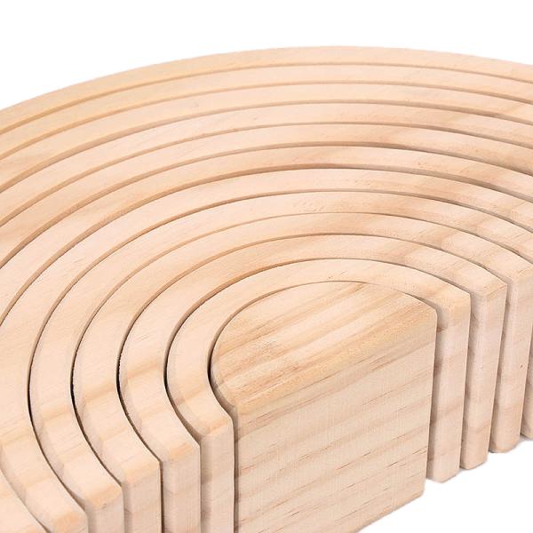 L'arc-en-ciel 35.5cm a coloré le grand bébé en bois de blocs constitutifs