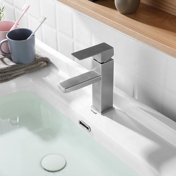 Lizhen Simple end Fashion Stainless Steel 304 Square Wash Basin Tap Handle for Hotel