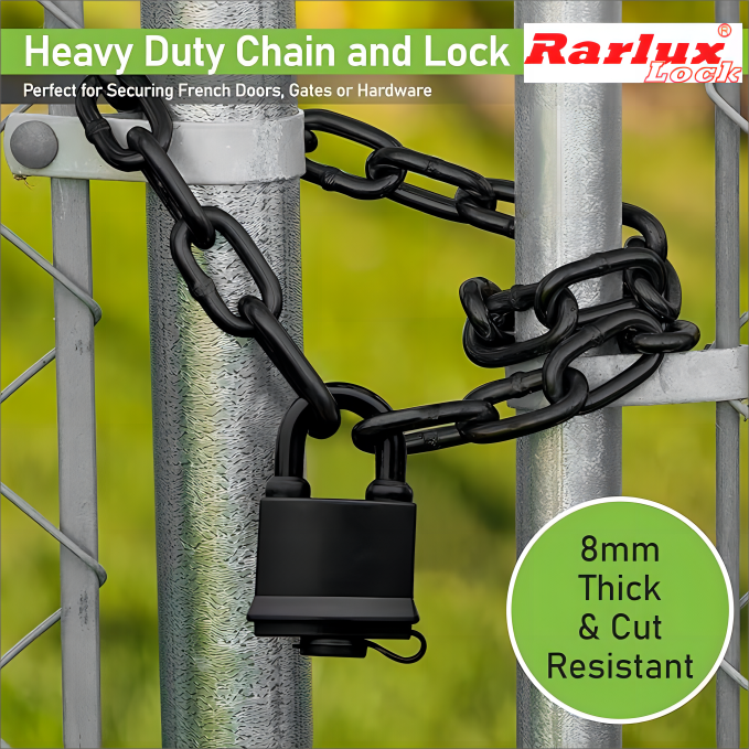Best Selling Rarlux Model 2325 8mm Durable Security Hardened Anti-Theft Iron Motorcycle Padlock Waterproof Key Unlock High