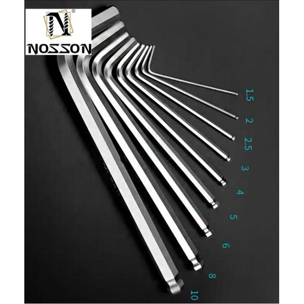Durable L-shaped Hex Wrench Set Carbon Steel 3mm 4mm 5mm 6mm Industrial Grade Allen Key Set Max Torque Capacity 2000lb-ft