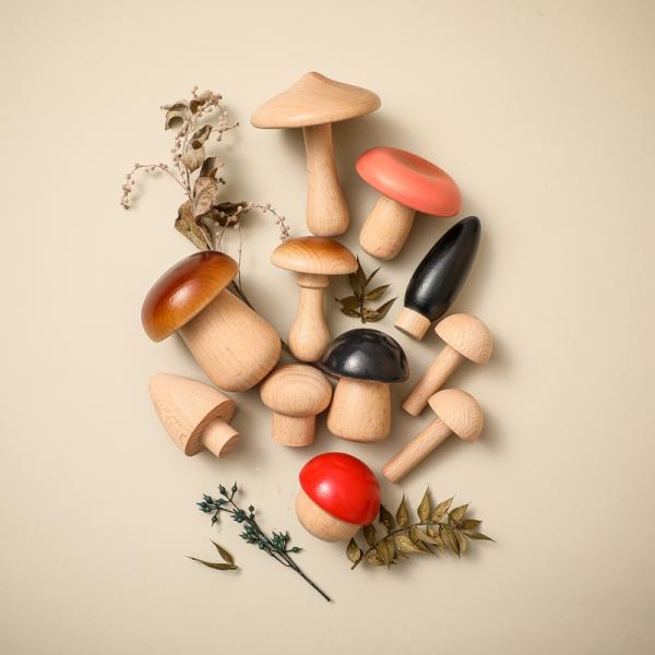 Mushroom Shape Wooden Blocks For Children Educational