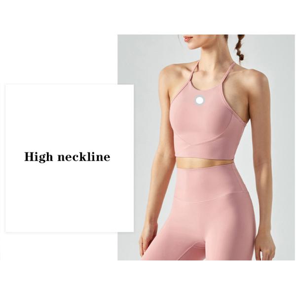 High Collar Yoga Vest Sling Fitness Strap Womens Sports Bra Shockproof Female Workout Clothing