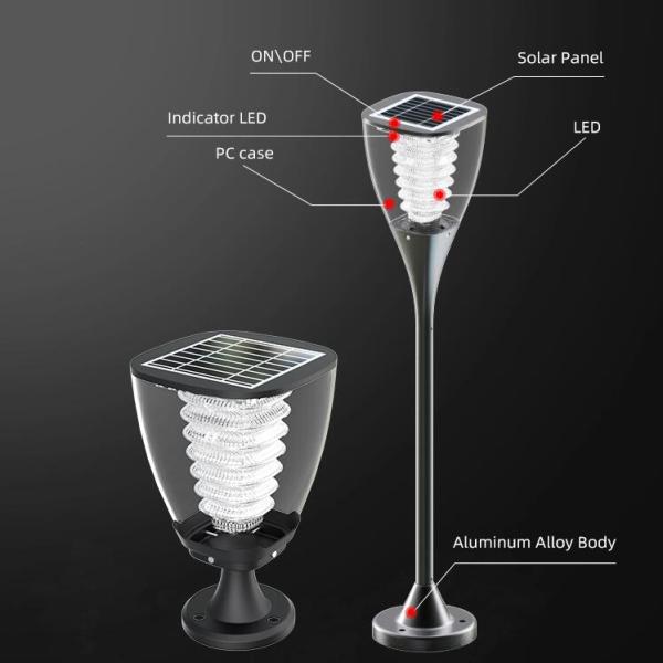 3500K Outdoor Solar Patio Lights Bright 190LM Solar Garden Light Aluminum Material