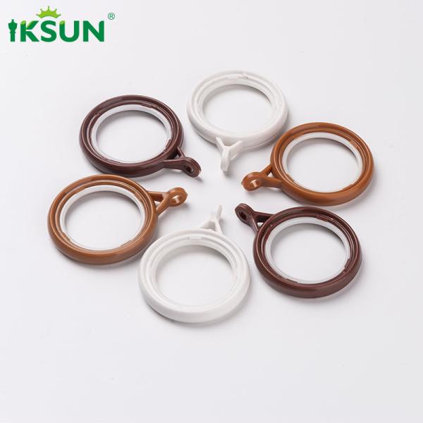 28mm Curtain Pole Rings , Plastic Eyelet Rings Wood Grain Color
